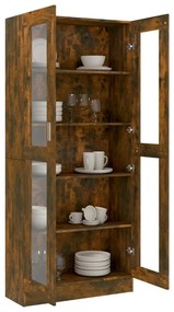 Vitrine 82,5x30,5x185,5 cm derivados de madeira carvalho fumado