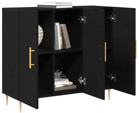 Buffet vidaXL Preto Carvalho 90x34x80 cm em Madeira de Engenharia