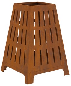 Fogueira Quadrada vidaXL 50x50x70 cm em Aço Envelhecido