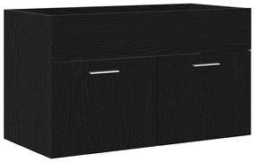 Gabinete de Pia de Banheiro vidaXL Carvalhos Pretos 90x38,5x46 cm Made