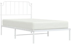 Estrutura de cama com cabeceira 100x200 cm metal branco