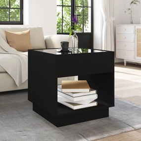 Mesa de centro luzes LED Infinity 50x50x50 cm preto