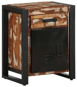 Mesa de cabeceira multicor 40x30x50cm madeira maciça recuperada
