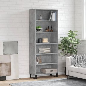 vidaXL Armário alto 69,5x32,5x180cm derivados de madeira cinza cimento