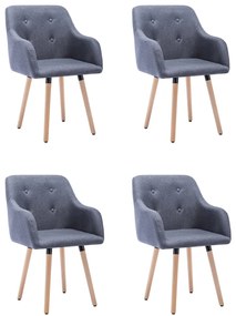 vidaXL Cadeiras de jantar 4 pcs tecido cinzento-claro