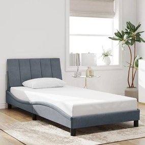 Estrutura de cama sem colchão 100x200 cm veludo cinzento-escuro