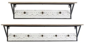 Bengaleiro Dkd Home Decor Branco Metal Madeira Mdf (2 Pcs)