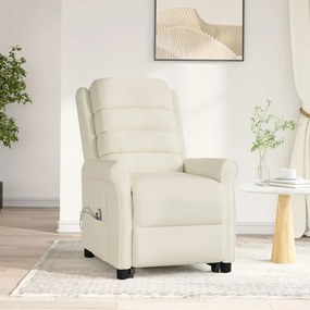 vidaXL Poltrona de massagens elevatória couro artificial cor creme