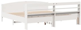 Cama sem colchão 180x200 cm madeira de pinho maciça branco
