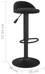 Bancos de bar 2 pcs veludo preto