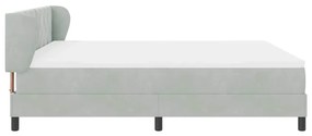 Cama Box com Colchão vidaXL Cinza Claro 180x200 cm em Veludo