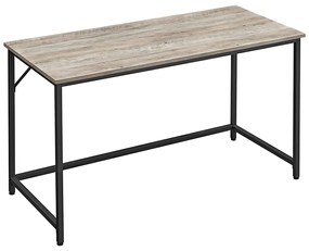 Mesa VASAGLE, Mesa de Computador, Mesa de Escritório Fina, 140 x 60 x 75,7 cm, Sala de Estudo, Escritório em Casa, Escritório, Fácil Montagem, Aço, Design Industrial, Cinza-Preto LWD043B02