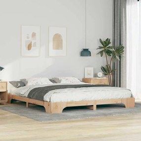 Estrutura de cama de chão Castanho 180 x 220 cm