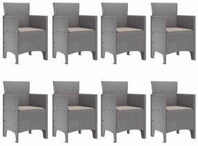 Conjunto de Jantar ao Ar Livre 9 pcs Branco 250 x 100 x 73 cm