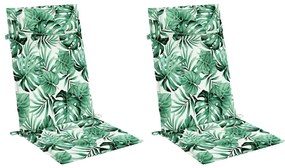 Almofadões p/ cadeira encosto alto 2 pcs tecido oxford folhas
