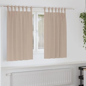 vidaXL Cortinas com cortinas 2 pcs Cinzento-acastanhado Poliéster