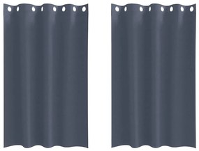 Cortinas 2 pcs Cinzento-escuro 175 x 140 cm Poliéster