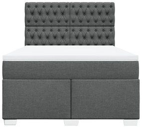 Cama com molas/colchão 140x200 cm tecido cinzento-escuro
