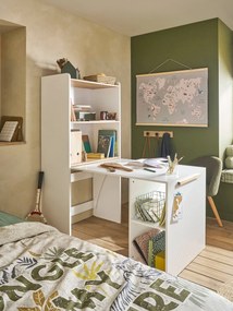 Estante com secretária integrada, Modulo branco