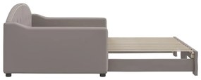 Sofá-cama com gavetão 100x200 cm tecido cinzento-acastanhado