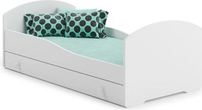 Cama individual Luk 160x80 com gaveta branca - colchão e estrado incluído