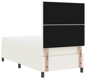 Cama Box Spring com Colchão Creme 80x200 cm Tecido de Veludo Cotelê