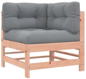 7 pcs conj. lounge jardim com almofadões madeira douglas maciça