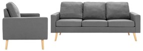 3056634 vidaXL 2 pcs conjunto de sofás tecido cinzento-claro