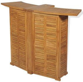 Conjunto de bistrô c/ cadeiras dobráveis 3 pcs madeira teca