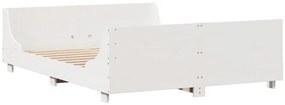 Cama sem colchão 140x200 cm madeira de pinho maciça branco