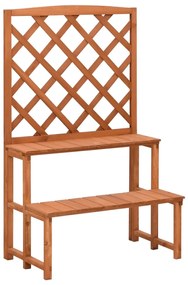 vidaXL Suporte de plantas com treliça 70x42x115 cm abeto maciço