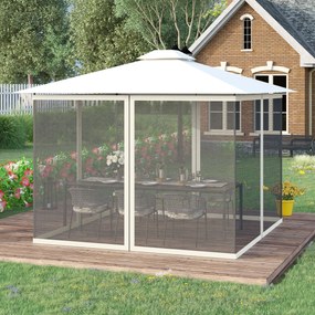 Redes mosquiteiras para tenda ou pavilhão de jardim 3 x 4 m - conjunto de 4 redes mosquiteiras com fecho de correr + ganchos de fixação