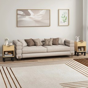 Conjunto de 2 Mesas de Cabeceira Estreitas Mesas de Cabeceira Modernas com Gaveta e Prateleira Aberta 35x26x50 cm Carvalho