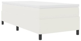 Cama Box Spring com Colchão Creme 90x200 cm Tecido de Veludo Cotelê