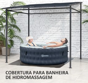Pérgola de Parede 2,4x2,4 m Pérgola de Jardim com Teto Inclinado Prote