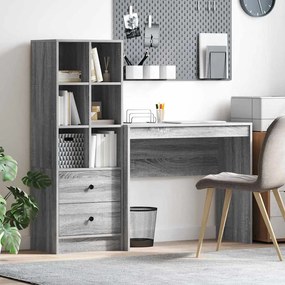 vidaXL Mesa com Armazenamento 2 pcs Sonoma cinzento 90 x 40 x 76 cm