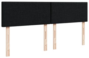 Cama com molas/colchão 160x200 cm tecido preto