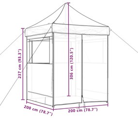 Tenda para festas pop-up dobrável c/ 4 paredes laterais laranja