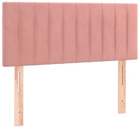 Cama com molas/colchão 90x190 cm veludo rosa