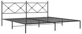 Estrutura de cama com cabeceira 200x200 cm metal preto