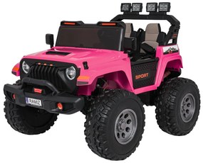 Carro elétrico para Crianças 2 Lugares Extreme Sport 4x4 24V Pneus Espuma EVA, assento couro ecológico Rosa