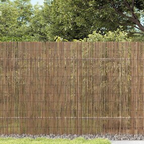 vidaXL Cerca de Juncos Castanho 300 x 180 cm Junco