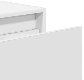 Mesas de cabeceira de parede com luzes LED 2 pcs branco