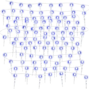 Luz Natal pingente gelo 40 pcs controlo remoto acrílico azul