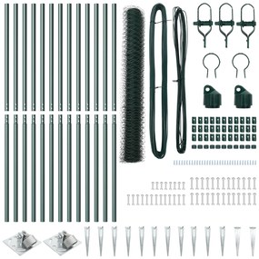 Conjunto de Cercas Conjunto de 2 Verde Aço 25 x 1,2 m Durável