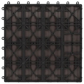 Ladrilho pavimento relevo profundo 11 pcs WPC 1m² cast. escuro