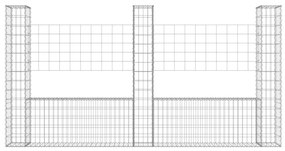 Cesto gabião em forma de U c/ 3 postes 260x20x150 cm ferro
