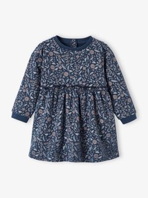 Vestido em moletão, para bebé azul-noite