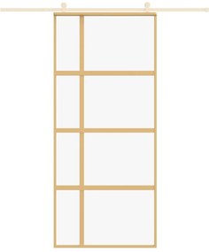 Porta deslizante 90x205 cm vidro ESG/alumínio dourado