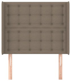 Cabeceira cama c/ abas tecido 93x16x118/128cm cinza-acastanhado